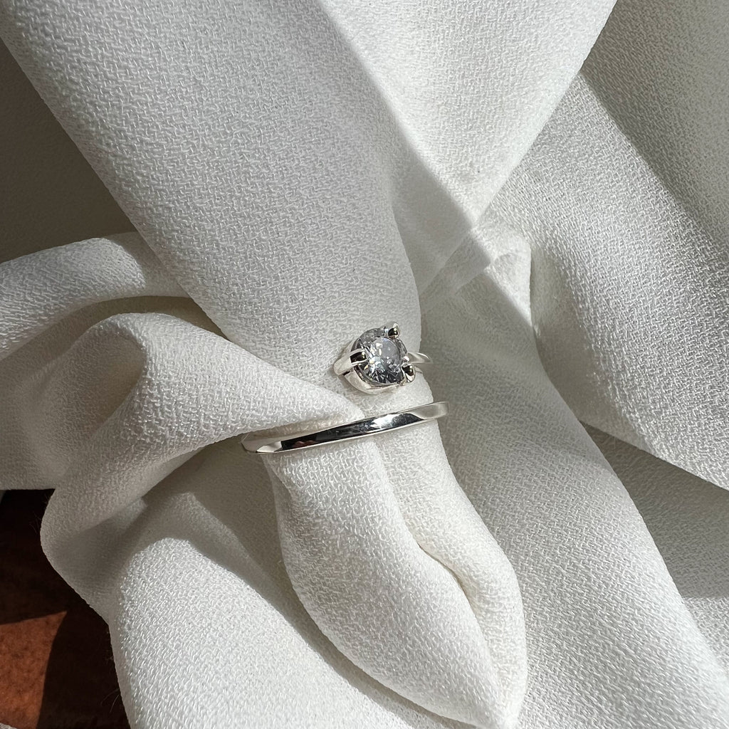 Anillos De Punk Rock, Anillo De Banda De Plata S925 Con Acento De