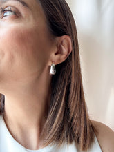 Aretes arracadas chunky  de plata mujer