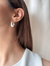 Aretes arracadas chunky  de plata mujer