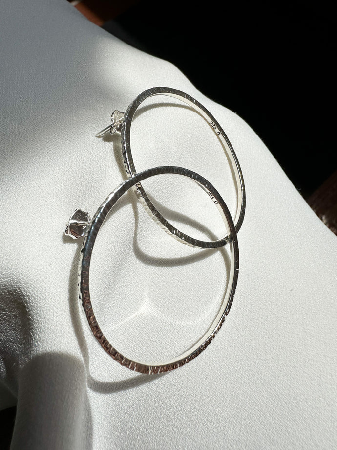 Aretes circulares grandes de plata regalo mujer