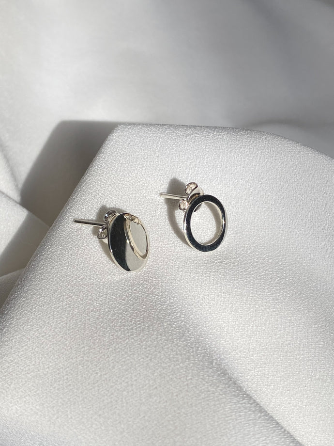 Luz y sombra, Aretes pequeños de Plata Ley .925
