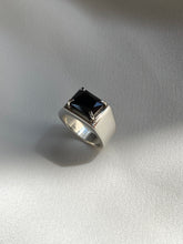 Anillo de compromiso, anillo promesa, anillo de plata ley .925, anillo solitario con circonia negra