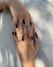 Anillo de compromiso, anillo promesa, anillo de plata ley .925, anillo solitario con circonia negra