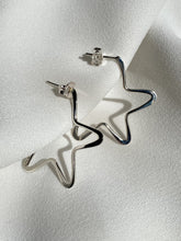 Aretes arracadas estrellas de plata mujer