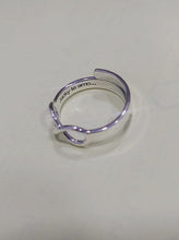 Infinito, Anillo unisex ajustable de Plata Ley .925 tallas 4-9 existencia