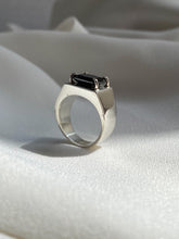 Anillo de compromiso, anillo promesa, anillo de plata ley .925, anillo solitario con circonia negra