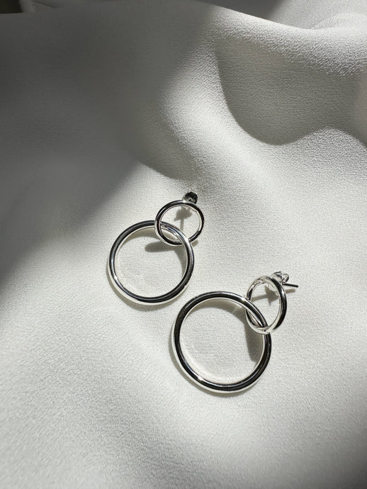 Double Oval, Aretes medianos de Plata Ley .925