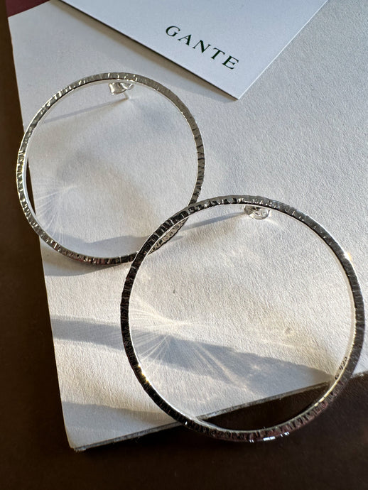 Aretes circulares grandes de plata regalo mujer