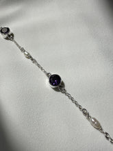 Decco link, Pulsera zirconia y perla en Plata ley .925