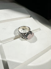 Amatista, Cuarzo Rosa ó Zirconia, Anillo de Plata Ley .925 talla 7.5