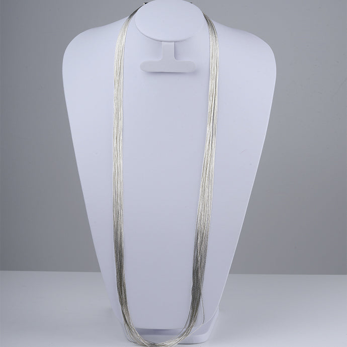 Collar de Plata líquida .925 10 hilos - Gante, Joyería de Plata hecha en México 