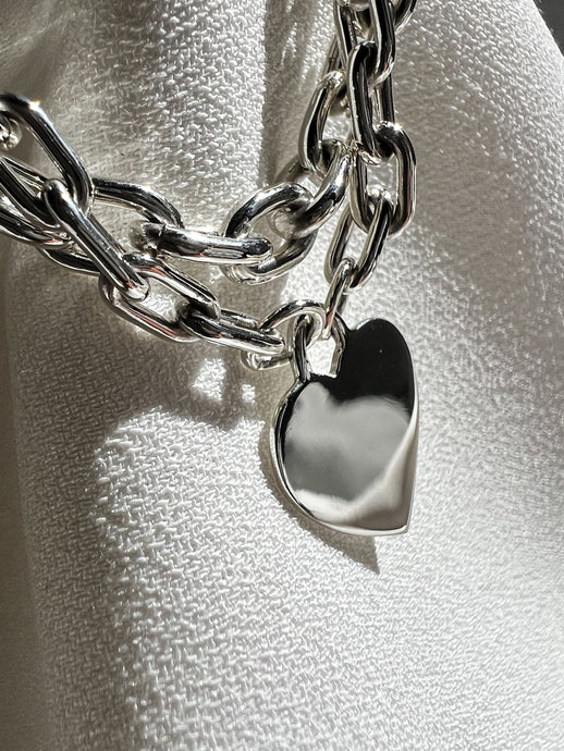 Pulsera de corazón plata mujer 