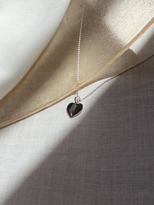 Collar de corazón plata mujer