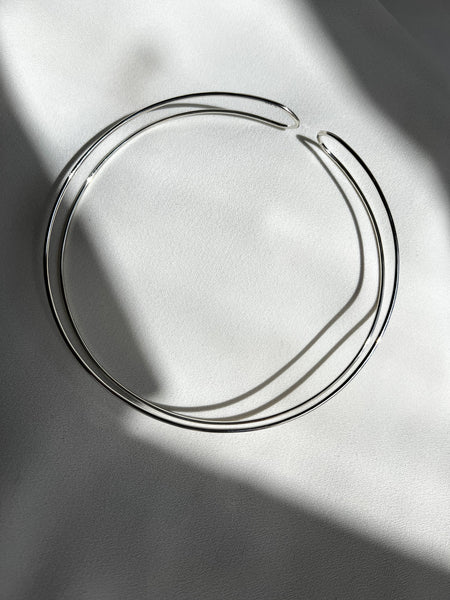 Collar corto choker de plata mujer
