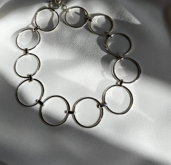 Collar corto choker de plata mujer