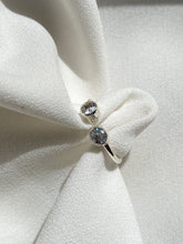 Anillo promesa o anillo de compromiso plata ley .925 doble circonia blanca regalo para mujer