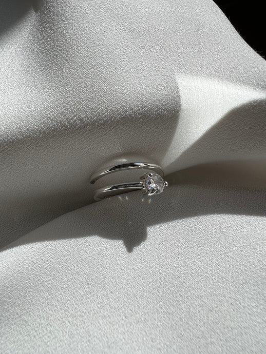  Anillo promesa o anillo de compromiso plata ley .925 circonia blanca regalo para mujer 