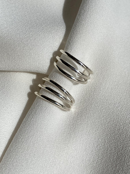 Aretes ear cuff arracadas de plata mujer