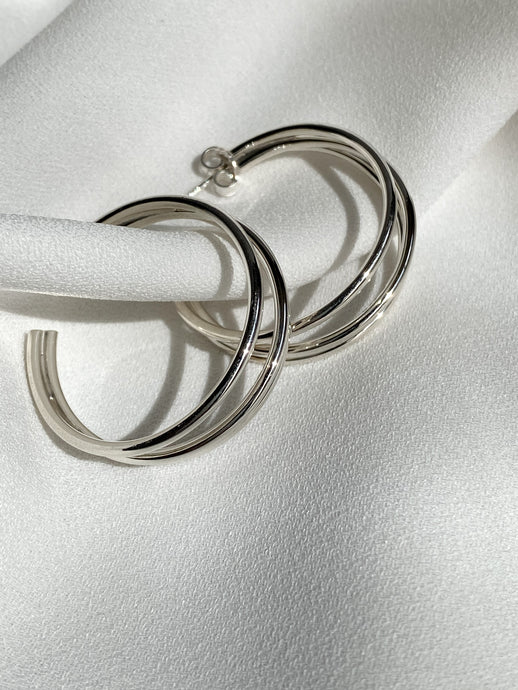 Aretes arracadas grandes de plata mujer
