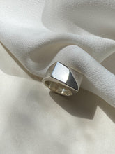 Anillo de plata ley .925 sello liso rectángulo regalo anillo unisex
